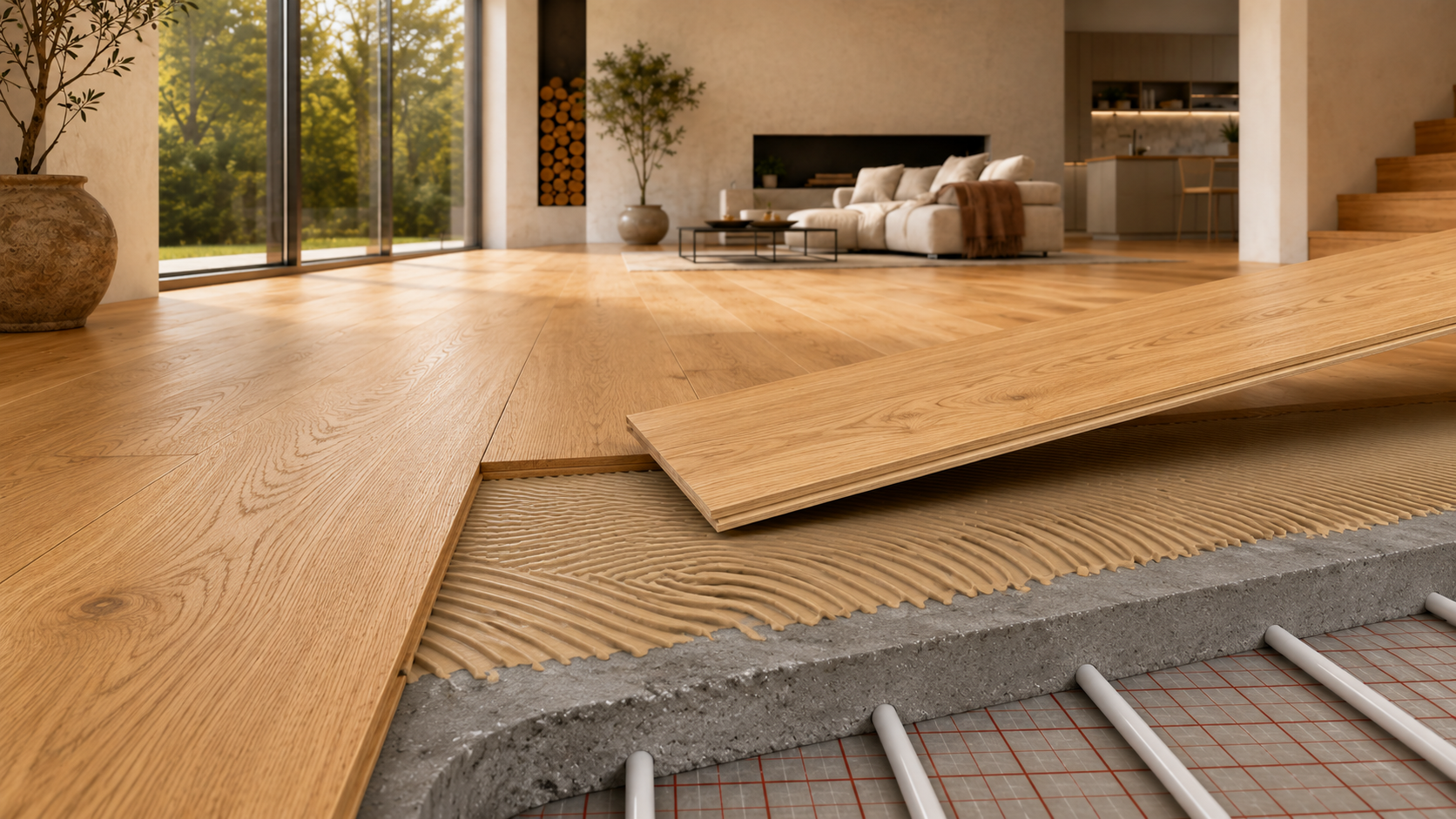 Full Adhesive Installation—The Optimal Installation Method for Underfloor Heating