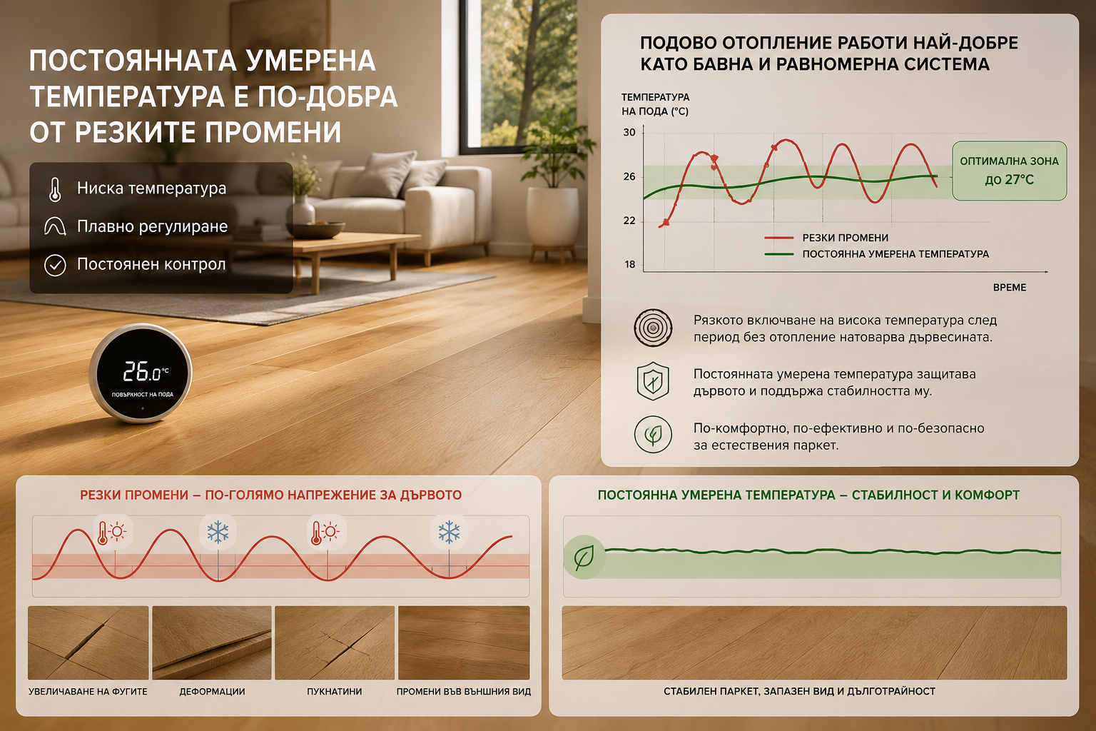 A constant, moderate temperature is better than sudden changes